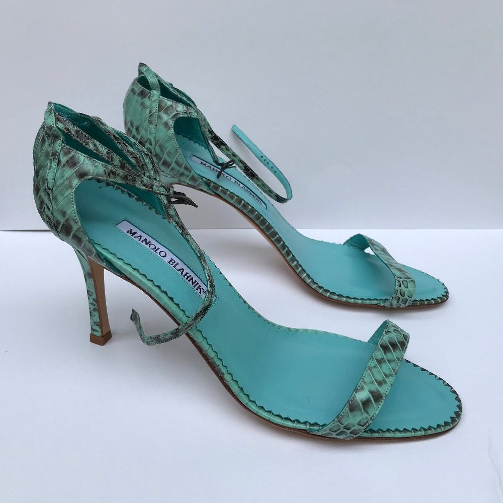 Manolo Blahnik Turquoise Sandals EUR 39 US 9